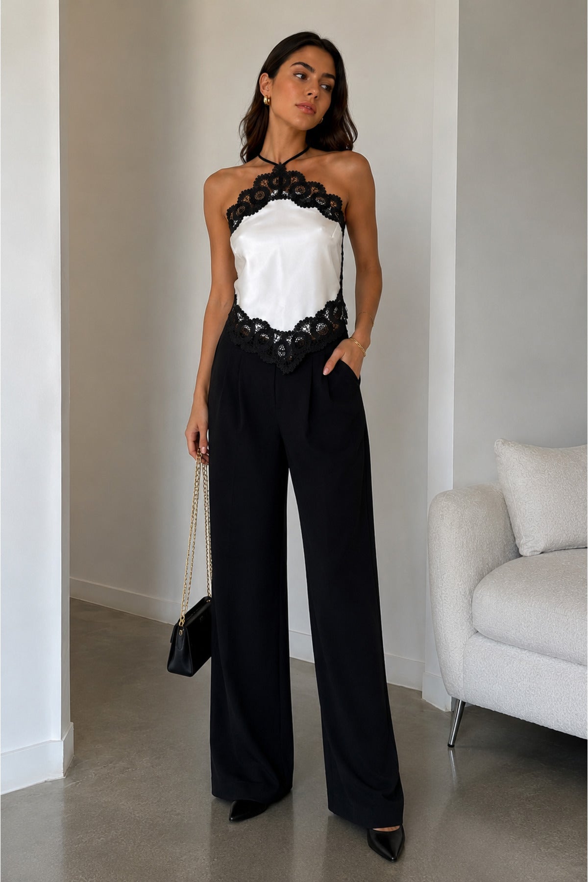 Dantel Detaylı Bluz | D3125 - Beyaz