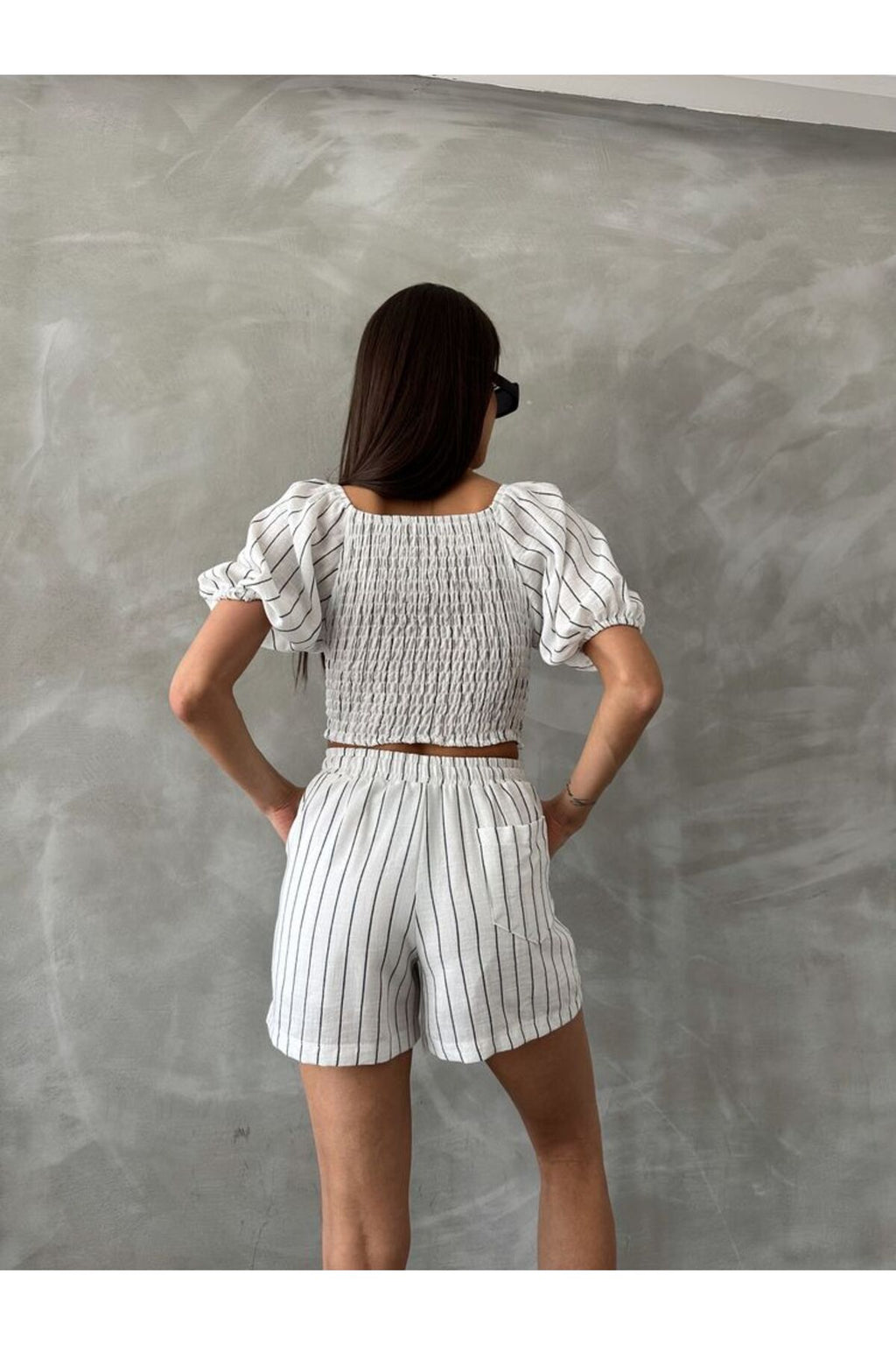 Çizgili Gipeli Bluz | D2676