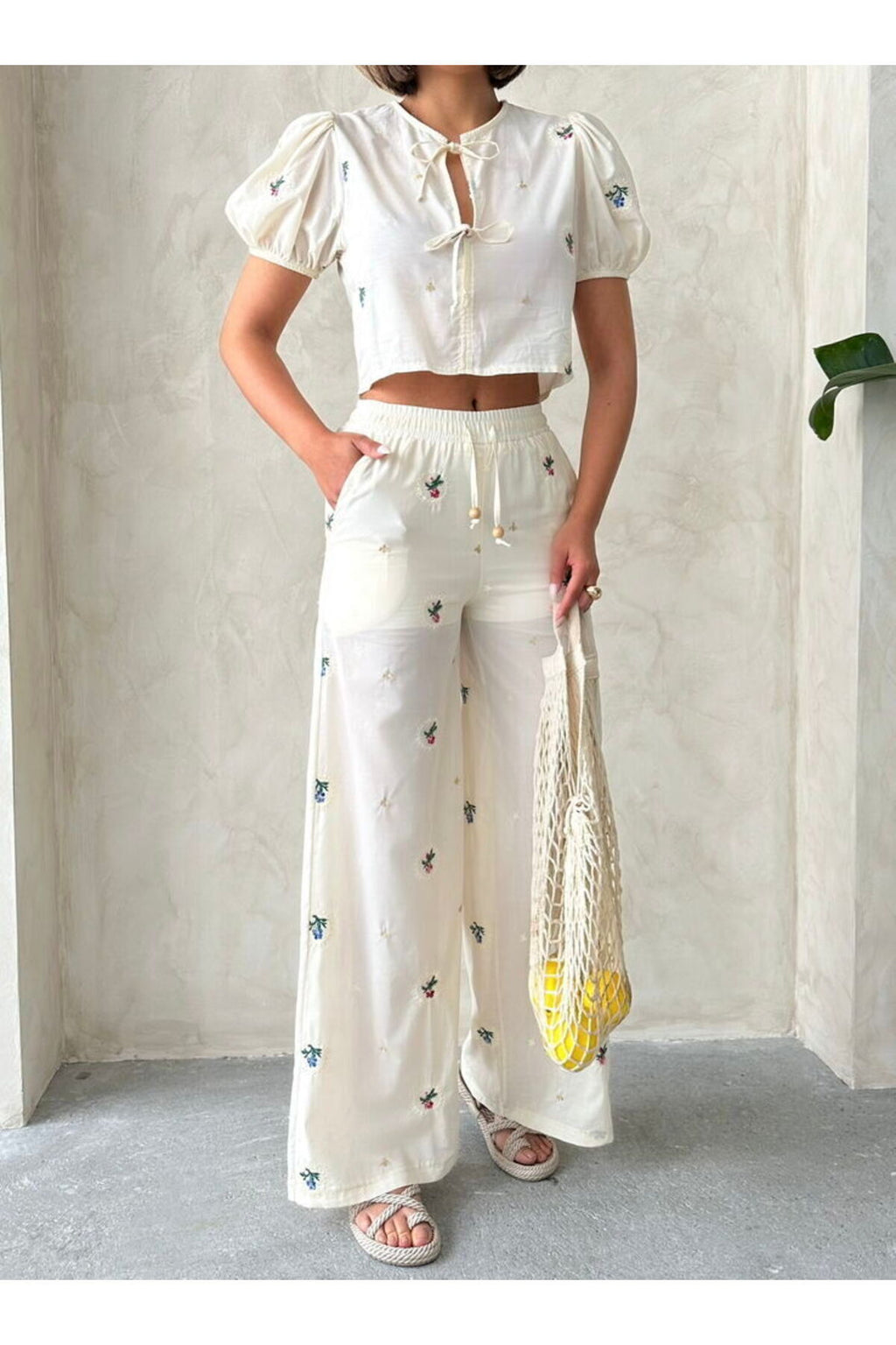 Nakışlı Pantolon | D2839
