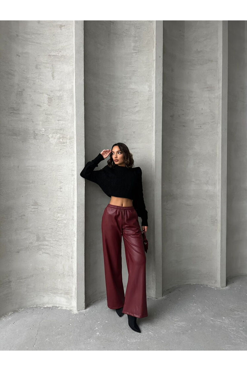Deri Pantolon | F1571 - BORDO