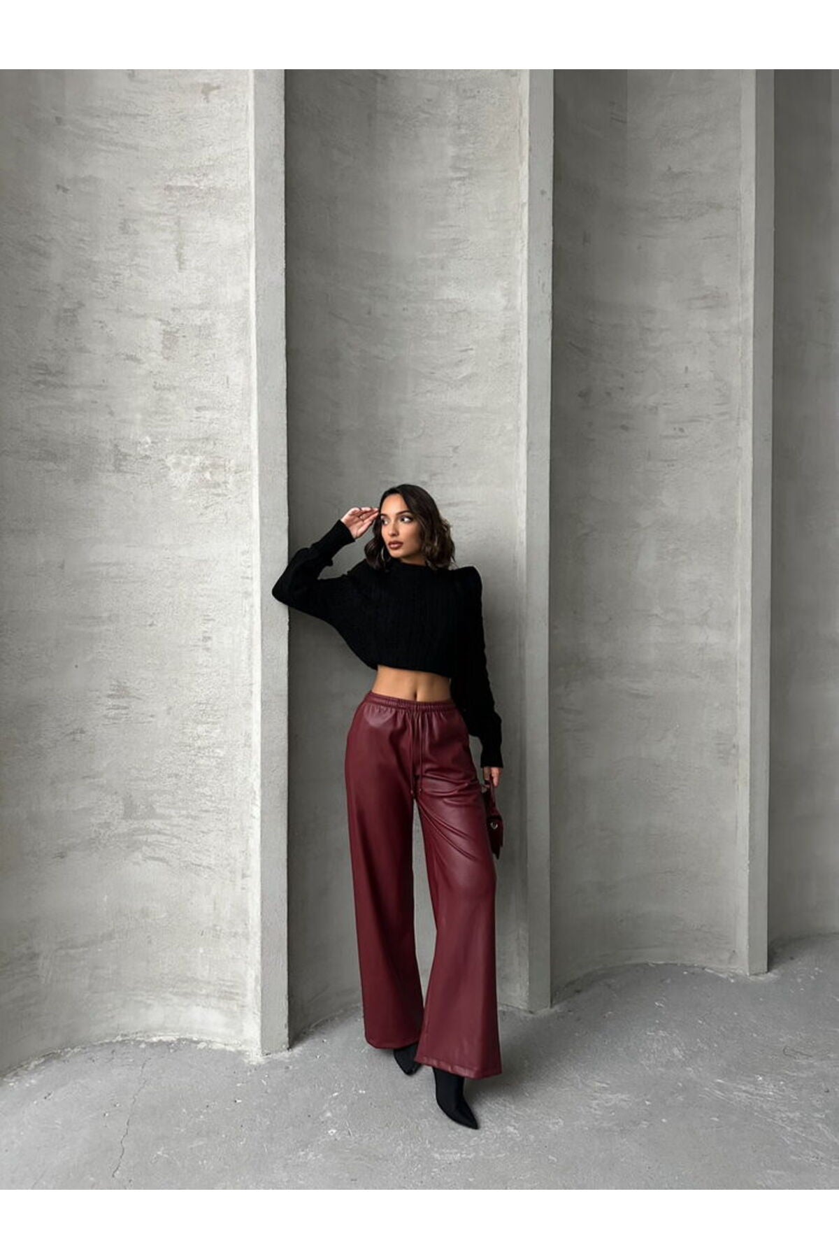 Deri Pantolon | F1571 - BORDO