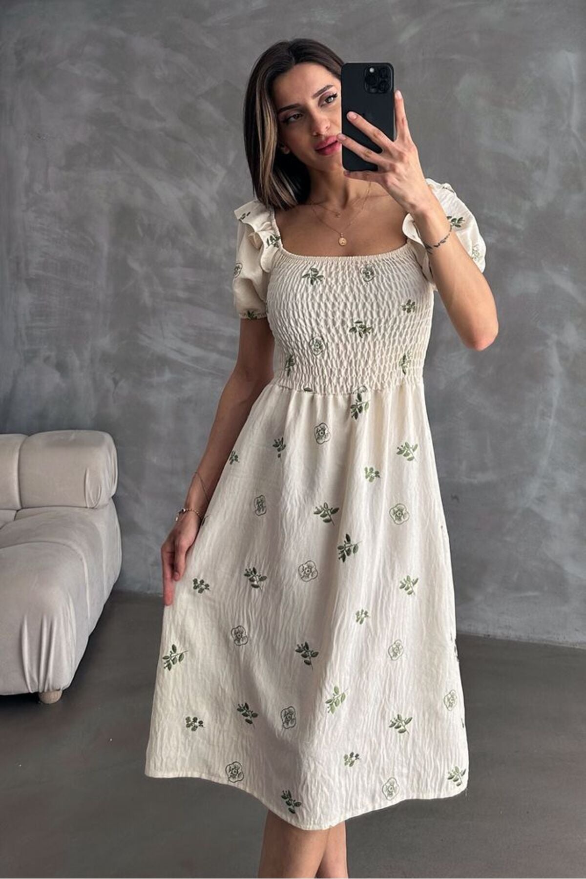 Gipeli Elbise | D2547 - HAKİ