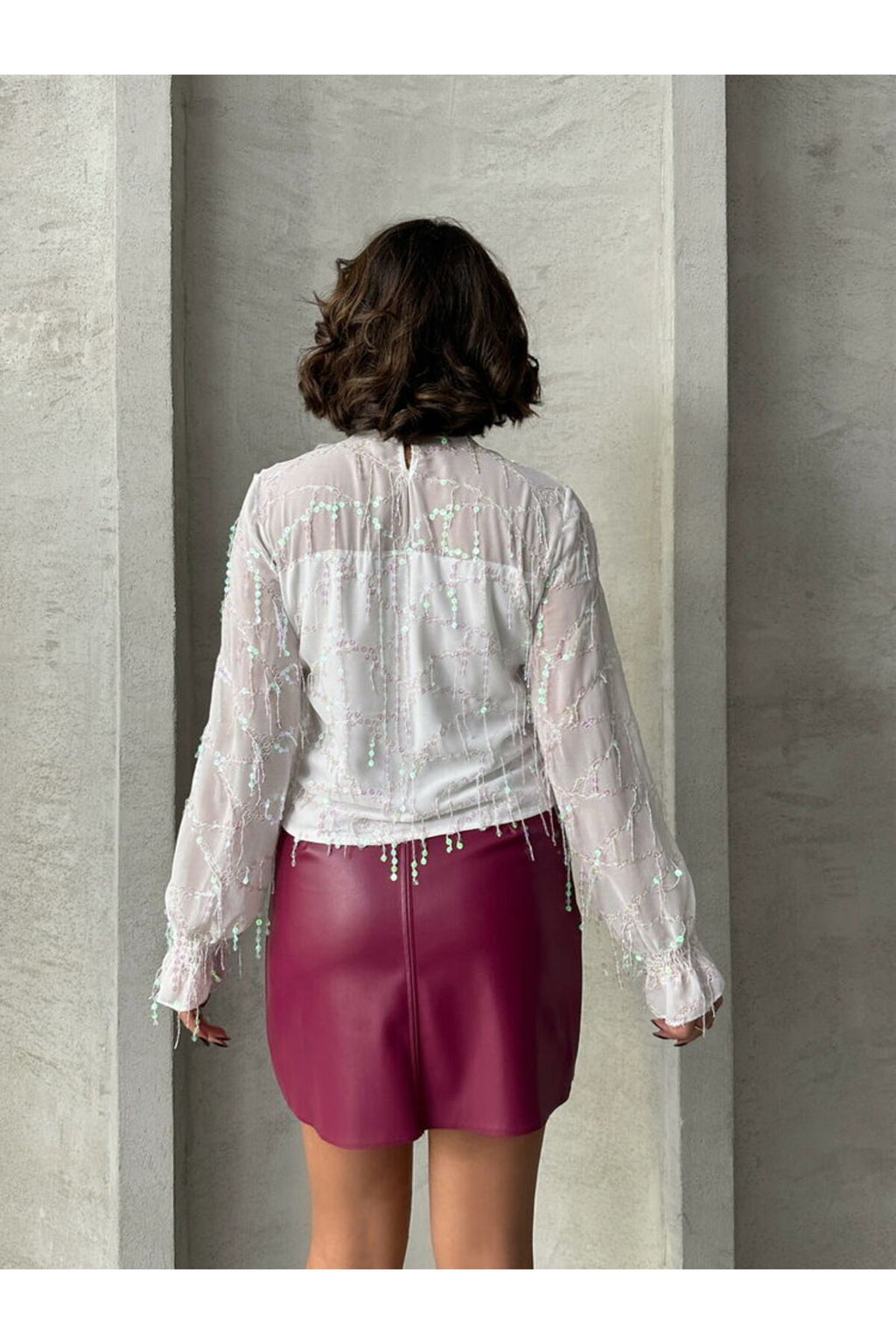 Saçaklı Bluz | F1851 - PEMBE