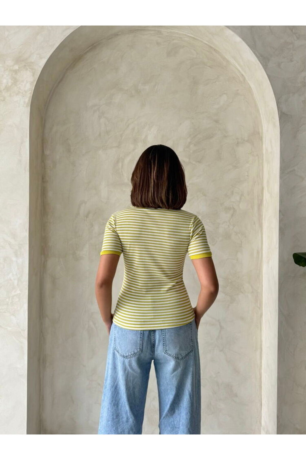 Çizgili T-Shirt | D0641 - MAVİ