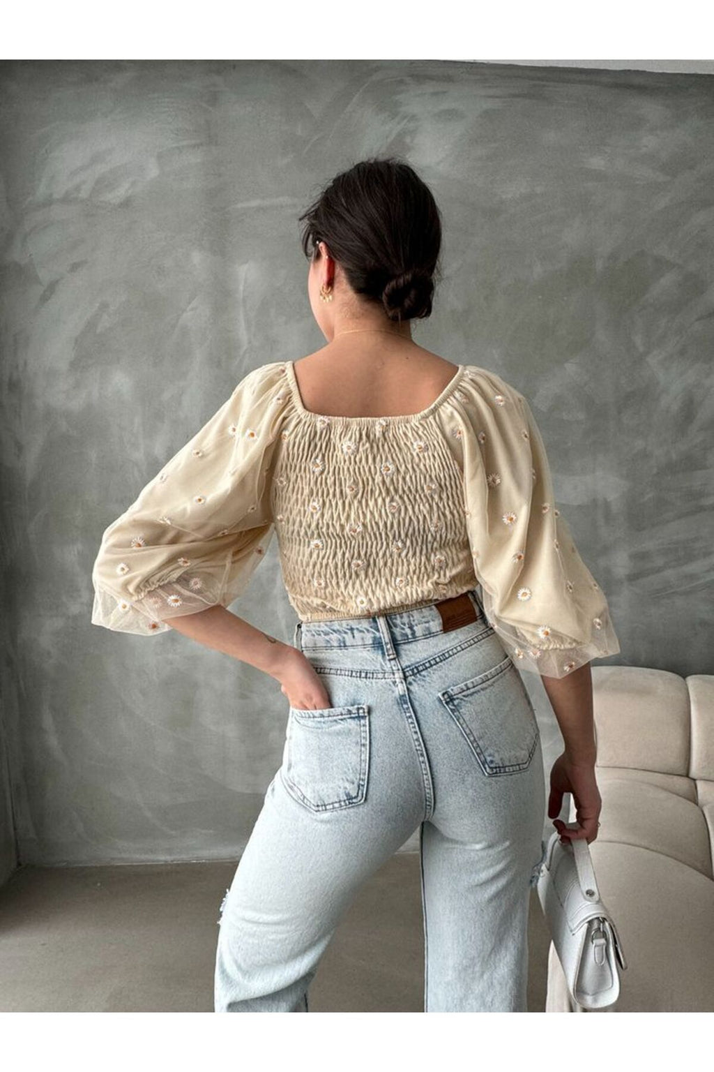 Gipeli Papatya Desenli Bluz | F0988