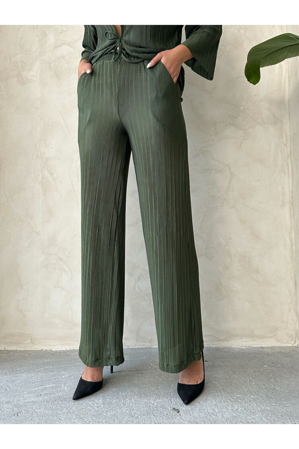 Piliseli Pantolon | D2387 - FUŞYA