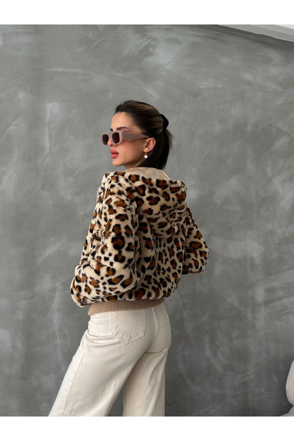Bakılı Peluj Mont | F1650 - SİYAH ZEBRA