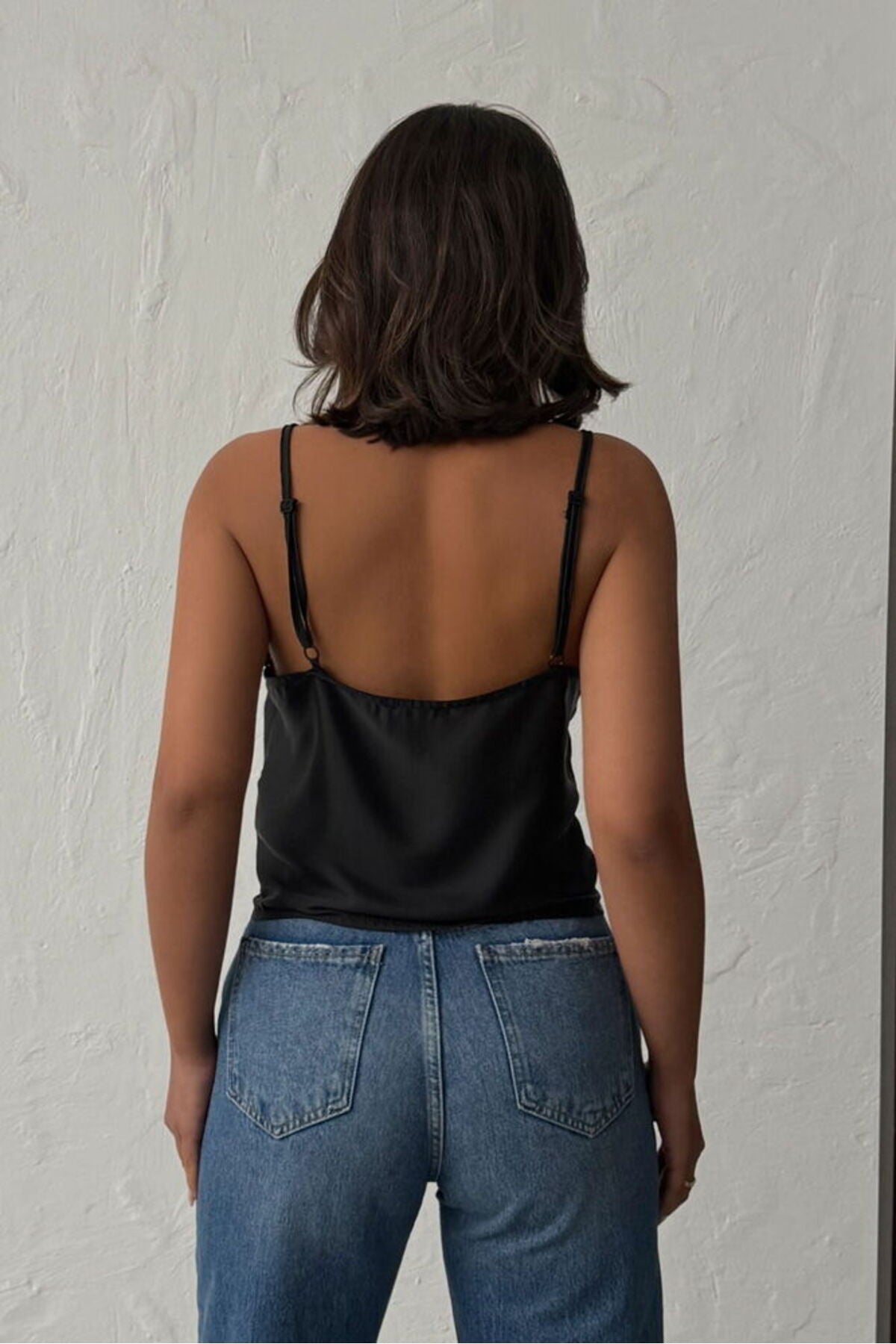 V Yaka Dantelli Bluz | D2263 - SİYAH