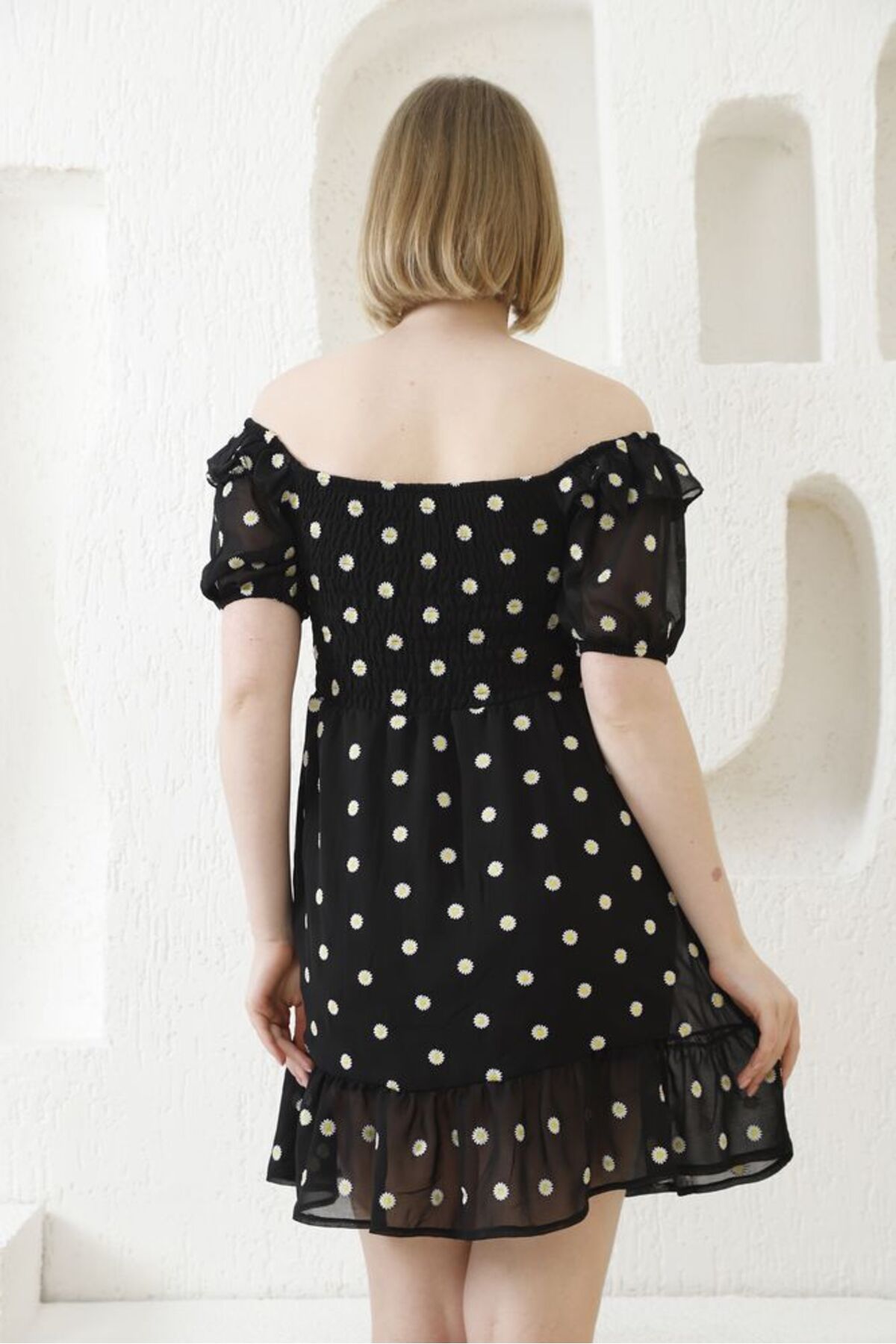 Papatya Deseni Elbise | D2462