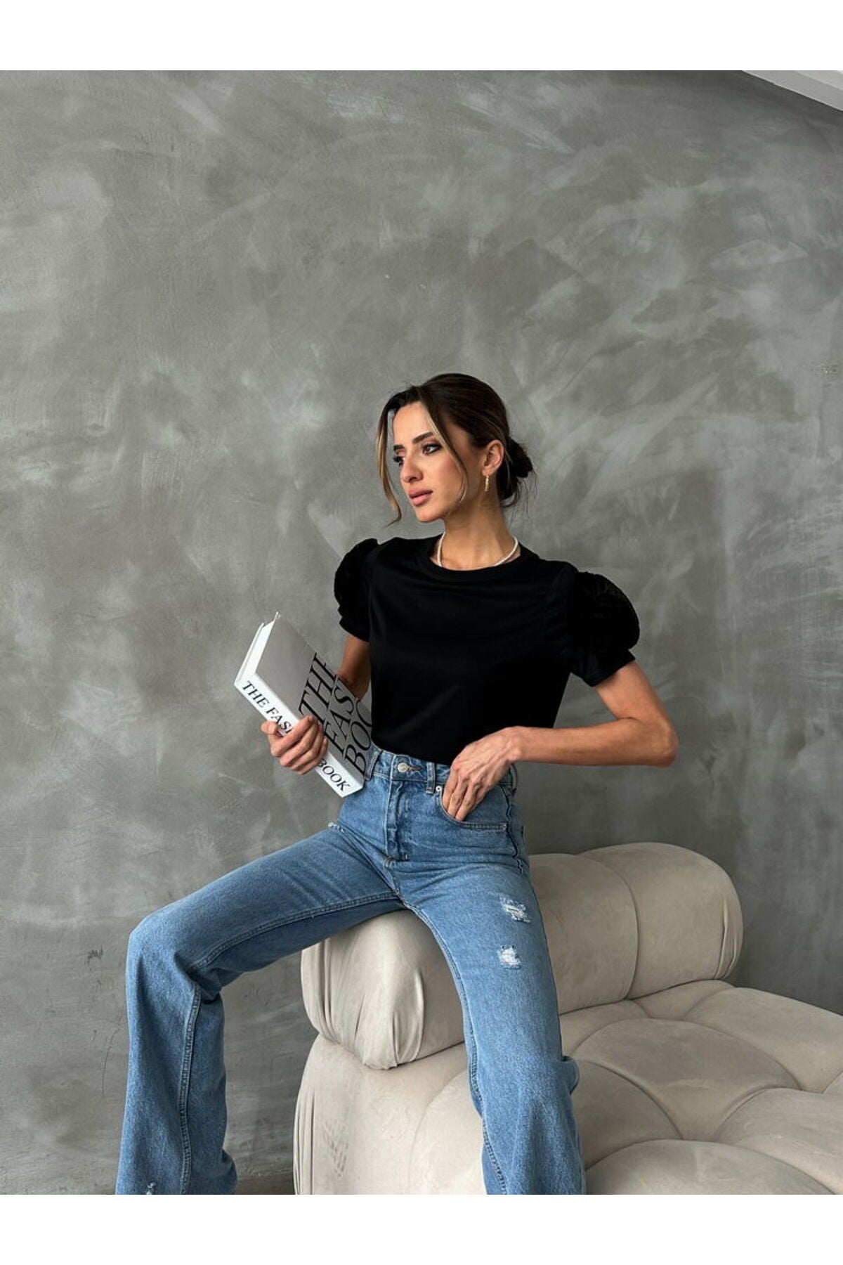 Omuzları Güllü T Shirt | D2640