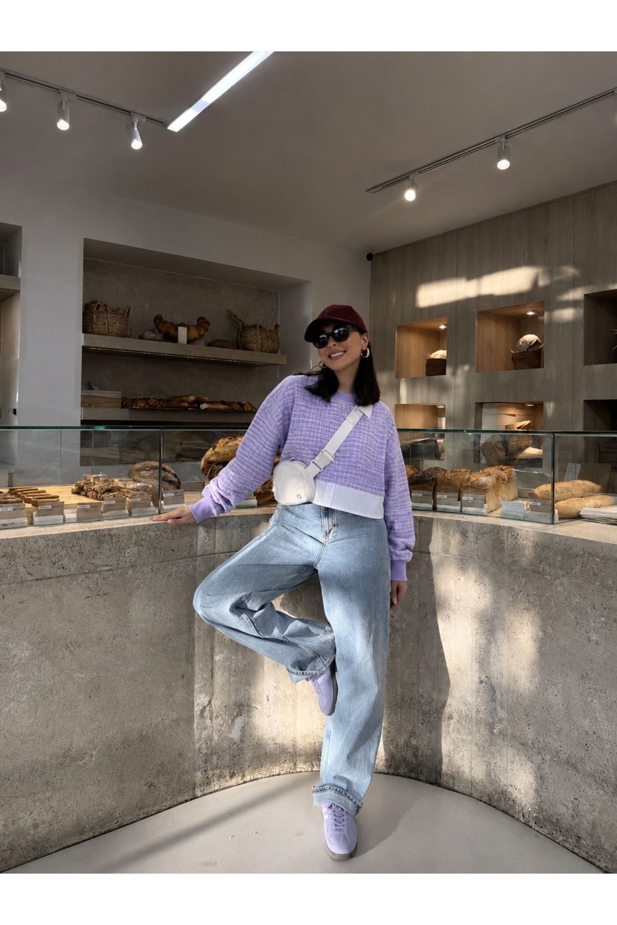 Crop Bluz | F1544 - LİLA