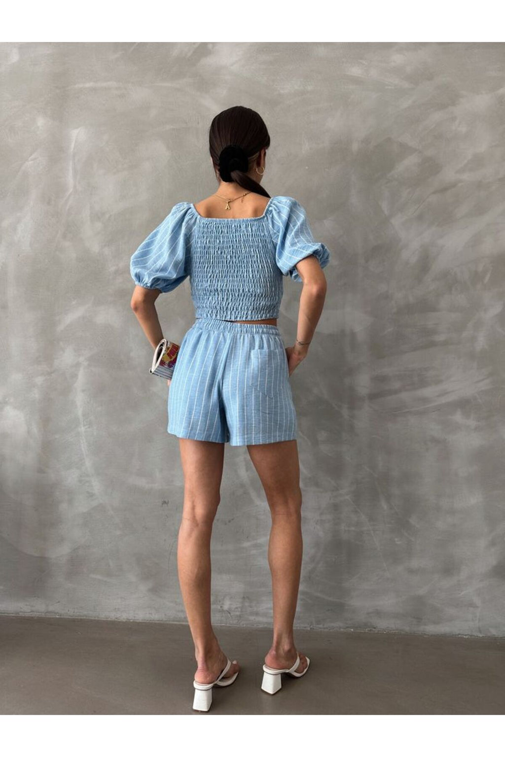 Çizgili Gipeli Bluz | D2676
