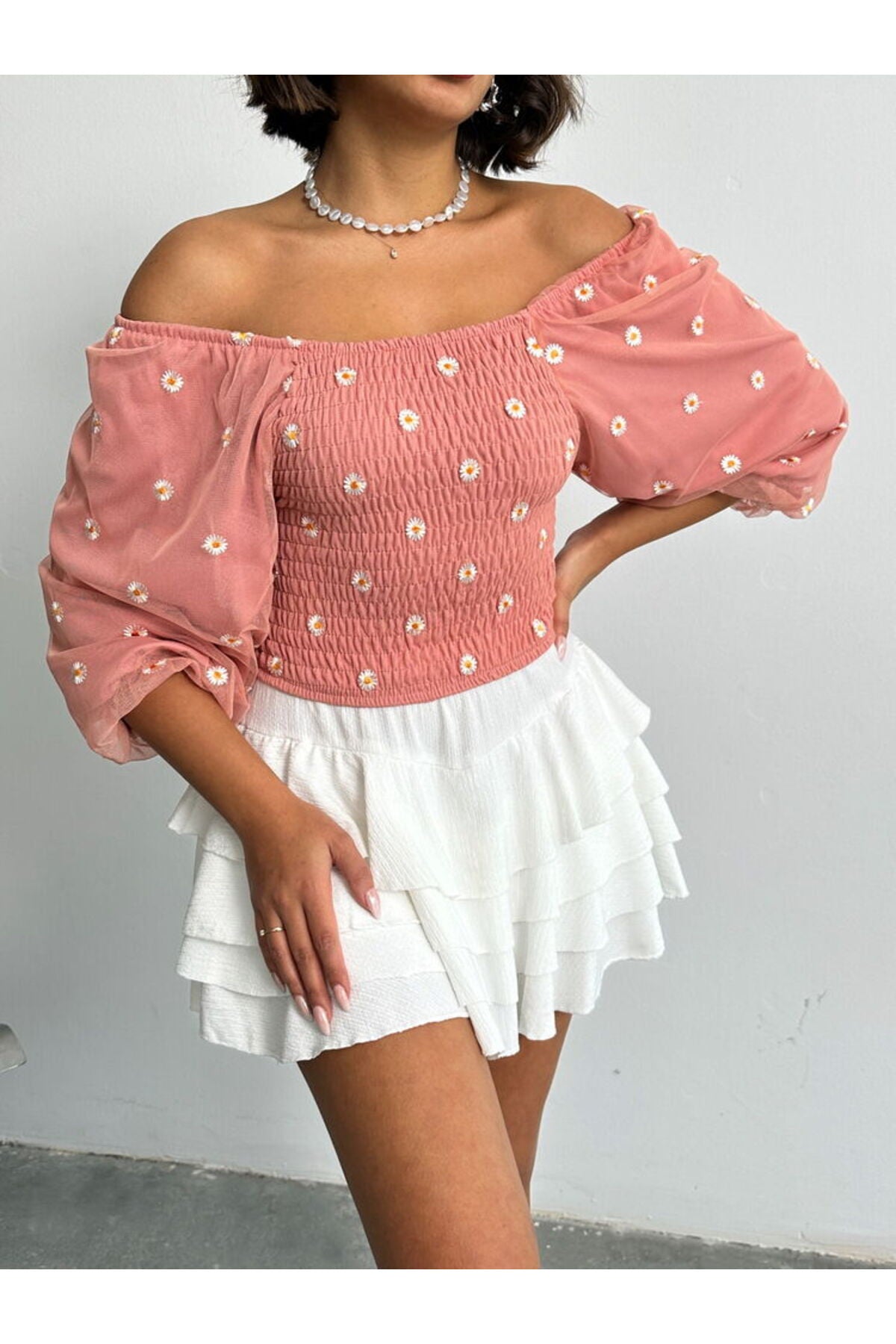 Gipeli Papatya Desenli Bluz | F0988