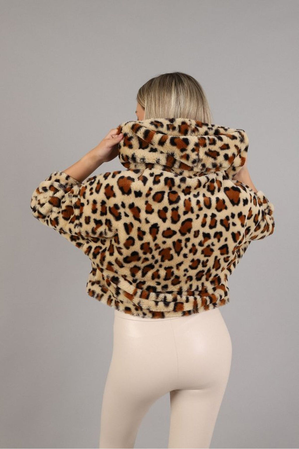 Peluş Mont | F1484 - KREM KAHVE ZEBRA