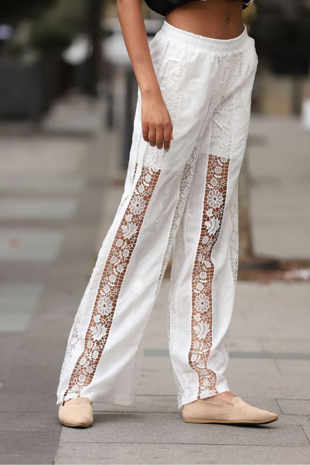 Fileli Pantolon | D2550 - KREM
