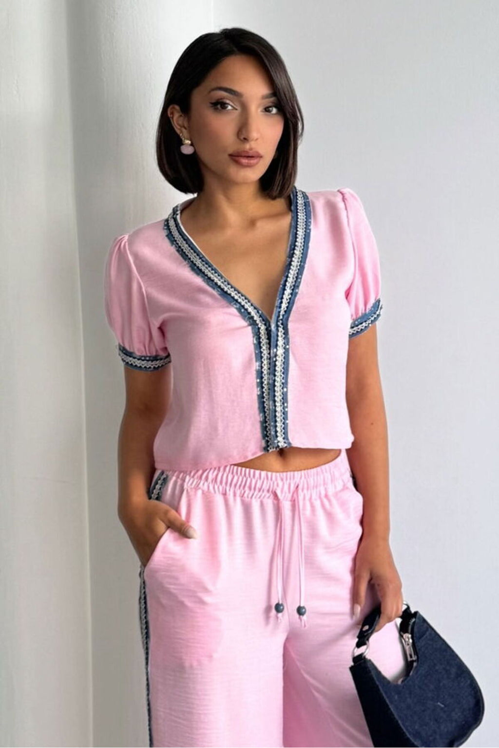 Kot Detaylı Ceket Pembe | D2846 - PEMBE