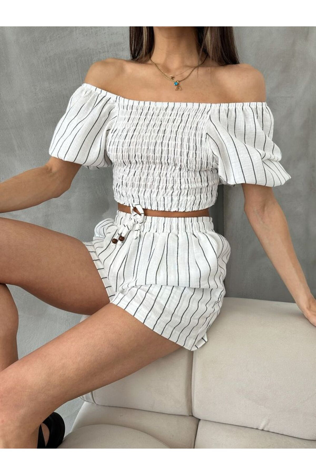 Çizgili Gipeli Bluz | D2676