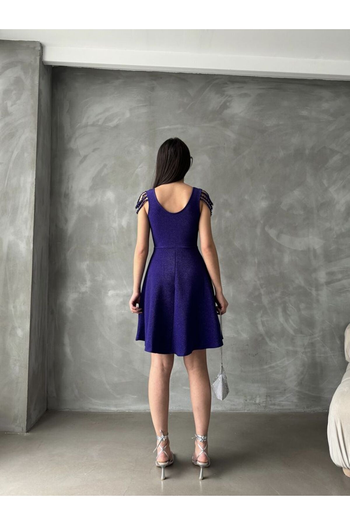 Simli Elbise | D0676 - MOR