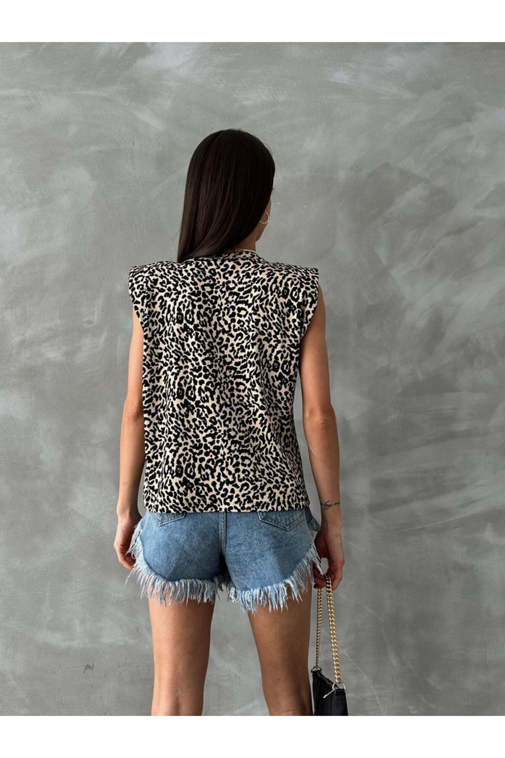 Leopar Baskılı Bluz | D2665 - BÜYÜK LEOPAR