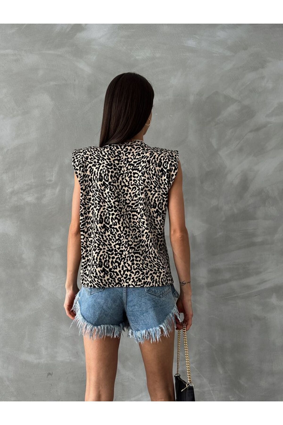 Leopar Baskılı Bluz | D2665 - BÜYÜK LEOPAR