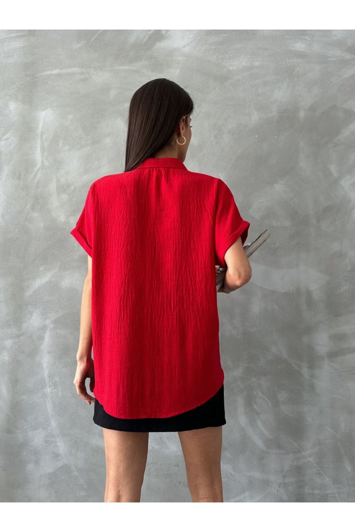 Çiçek Cepli Gömlek | D2495 - TAŞ
