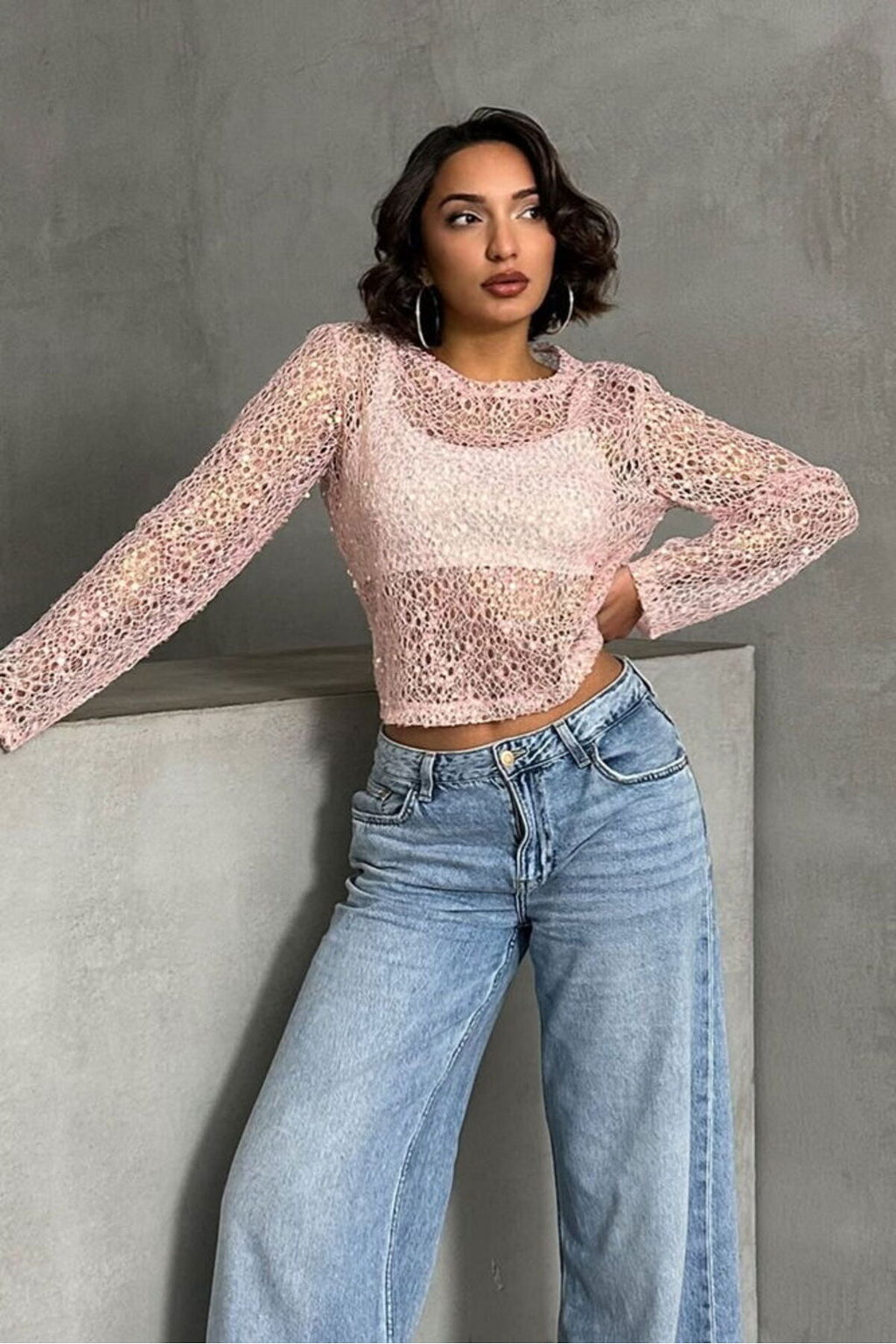 Ulpayet Dantel Bluz | F1863 - PEMBE