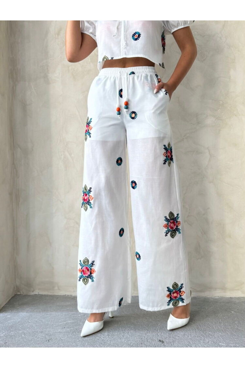Nakışlı Pantolon | D2880