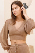 Crop Bluz | F1485 - KAHVE