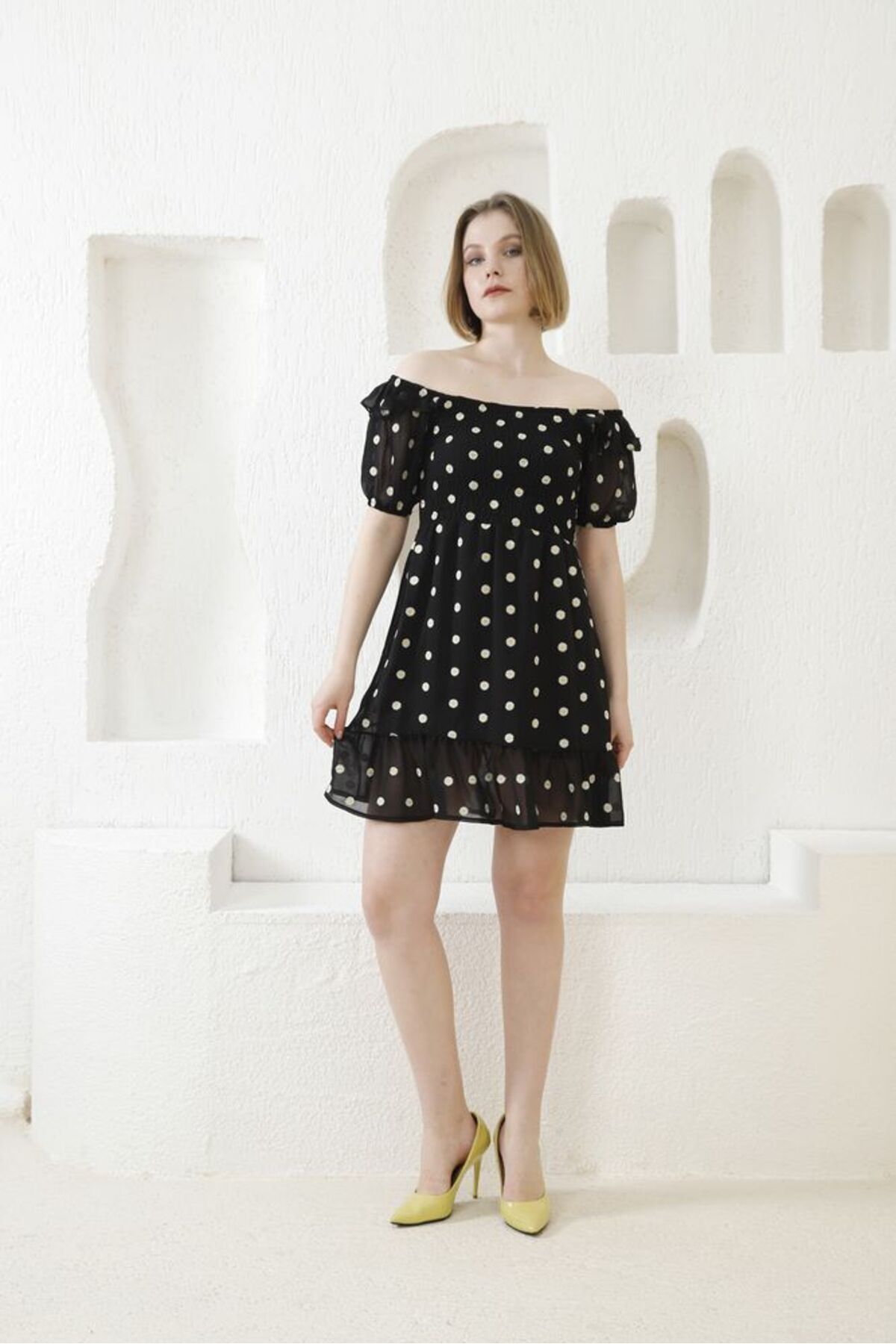 Papatya Deseni Elbise | D2462