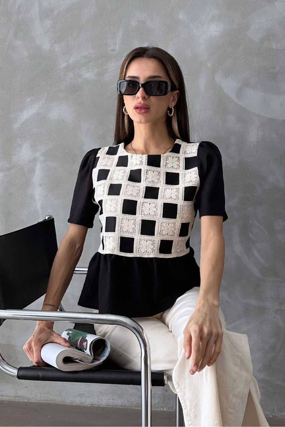 Dantel Detaylı Bluz | D2678
