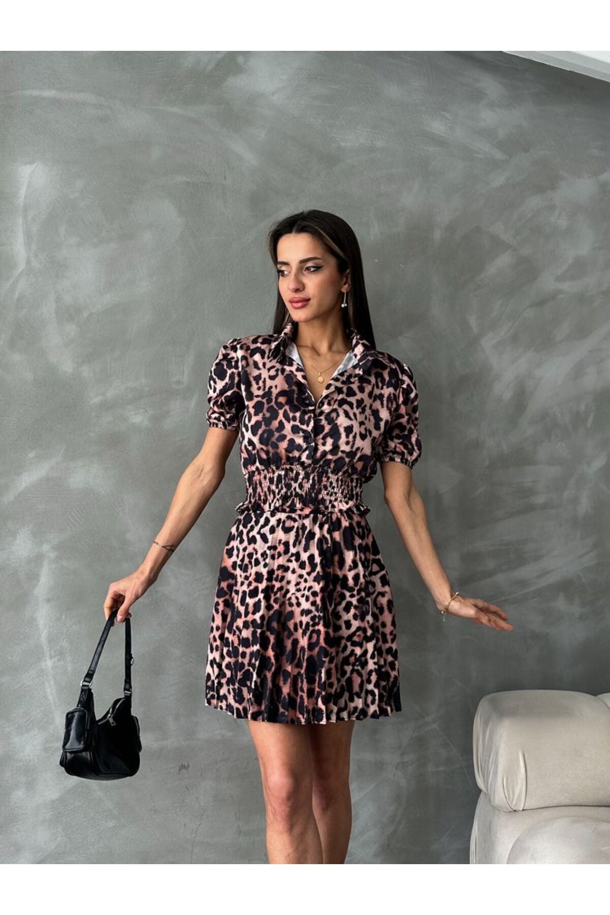 Beli Gipeli Ouzu Pileli Gömlek | D2185 - LEOPAR