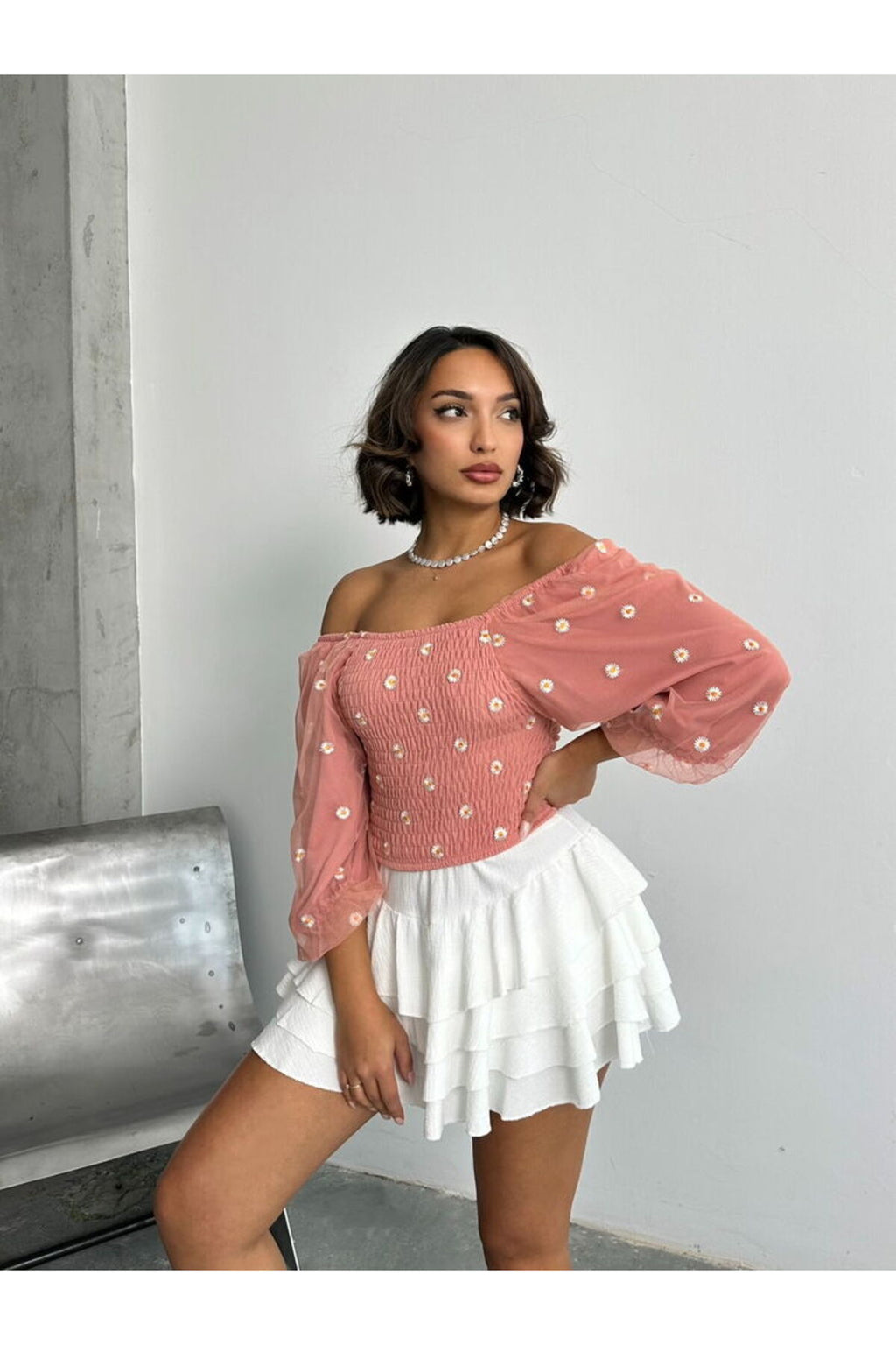 Gipeli Papatya Desenli Bluz | F0988
