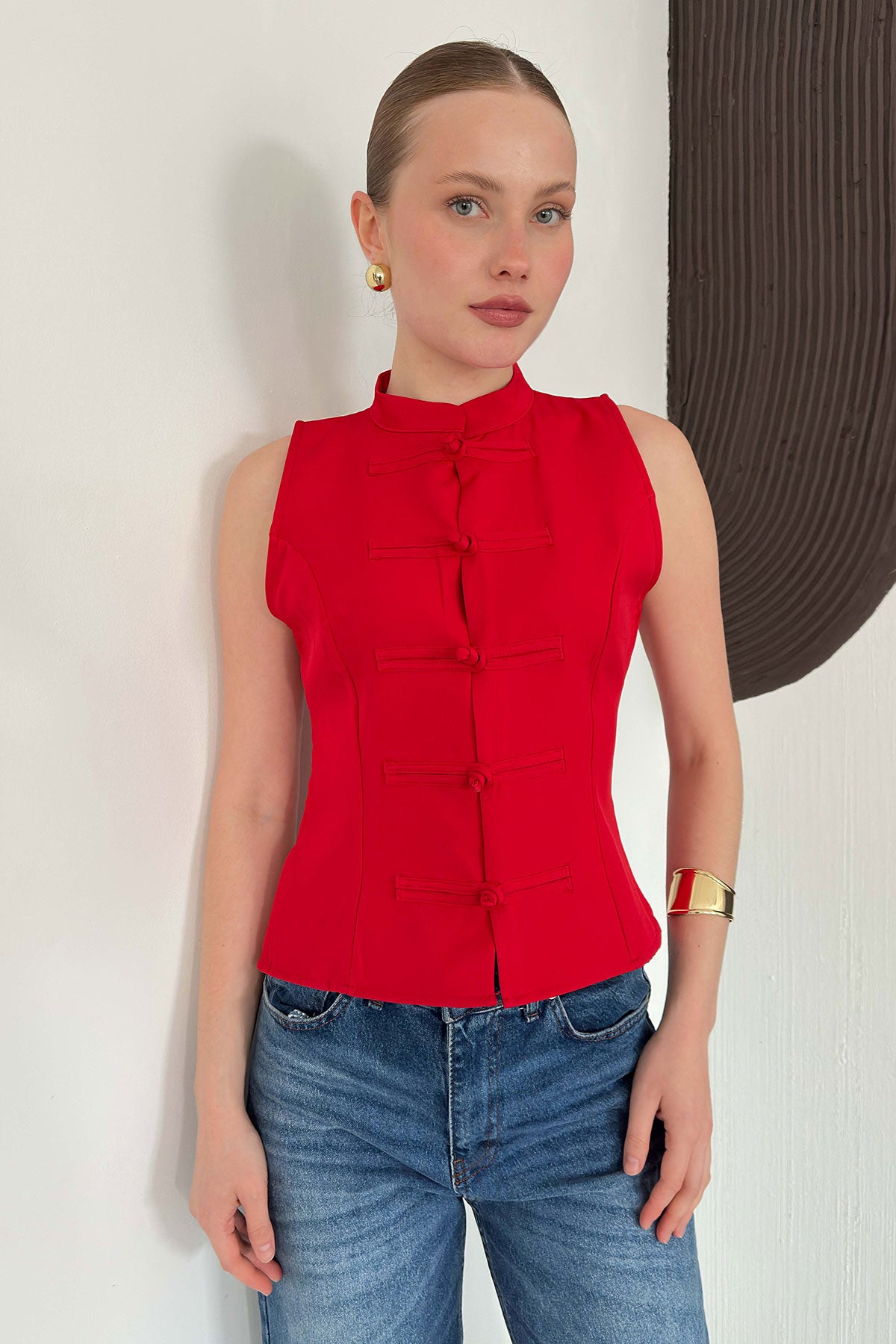 Çin Düğmeli Yelek | D3088