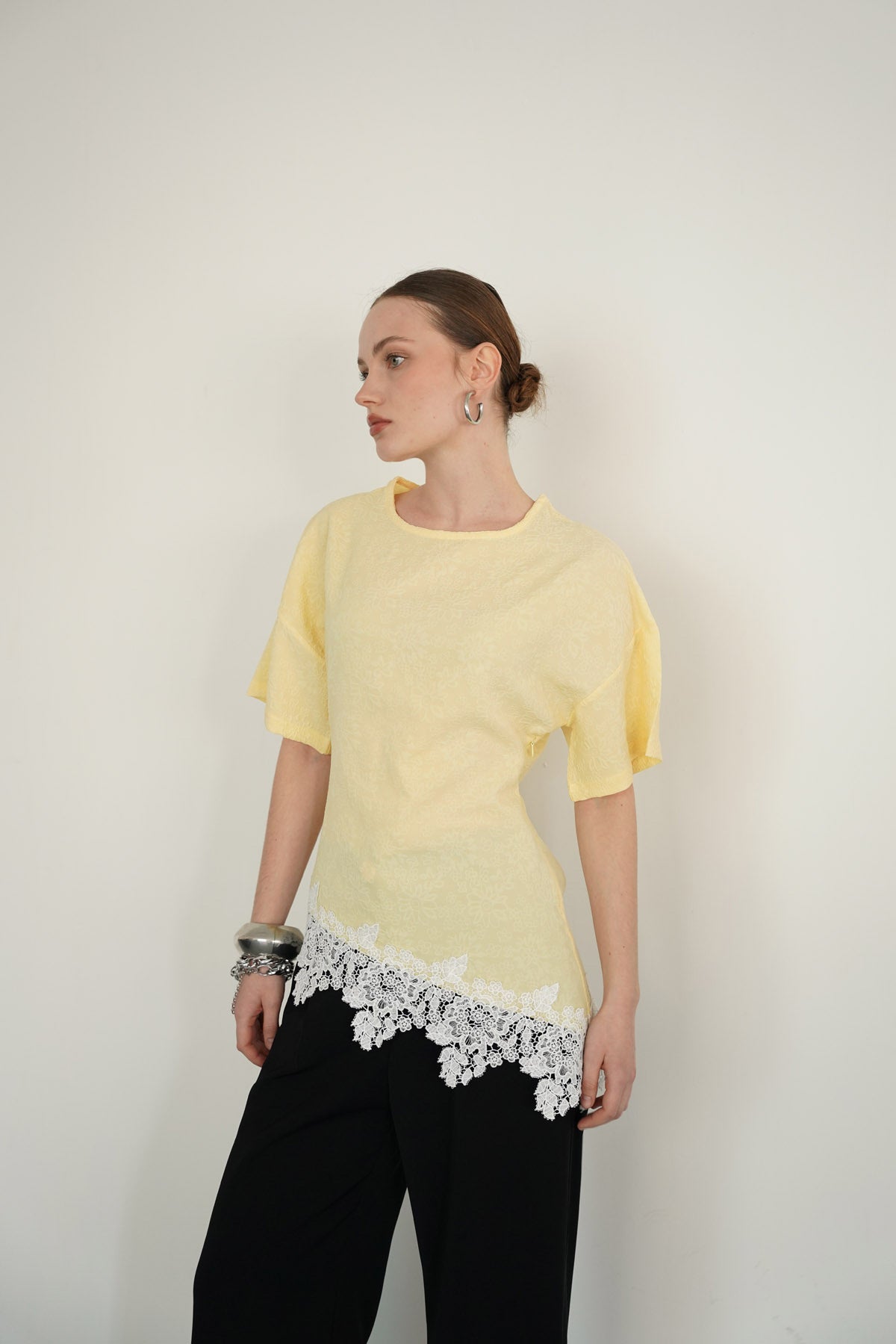 D 2992 ETEK UCU DSNTEL BİSİKLET YAKA T-SHIRT - | D2992