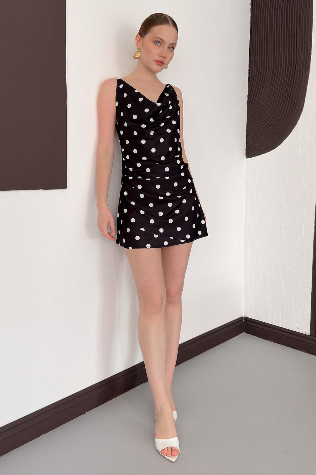 Puantiye Baskılı Elbise | D3024