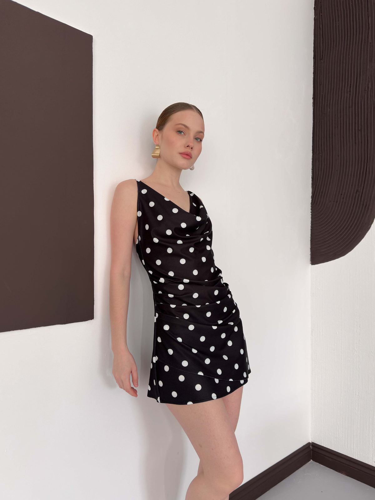 Puantiye Baskılı Elbise | D3024