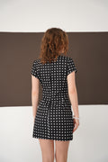 Puantiyeli Saten Elbise | D2978