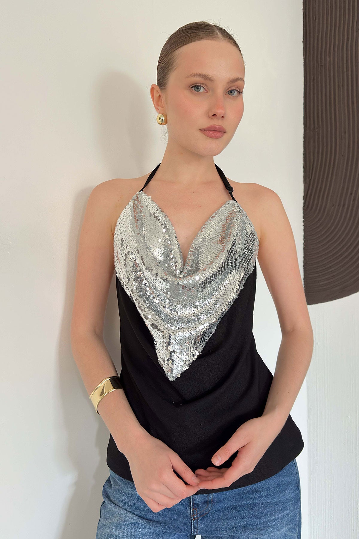 Pullu Askılı Bluz  | D3079