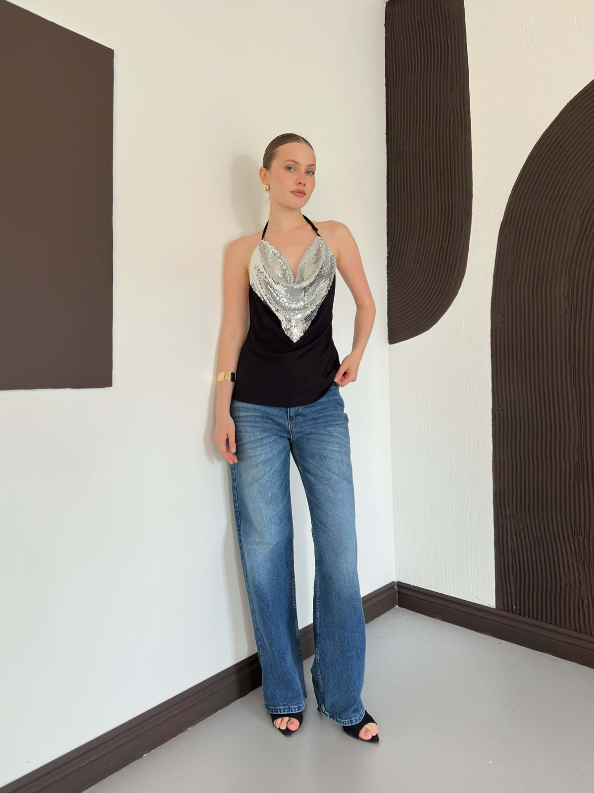 Pullu Askılı Bluz  | D3079