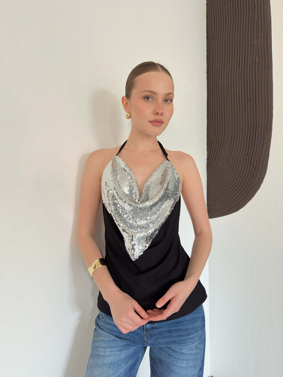 Pullu Askılı Bluz  | D3079