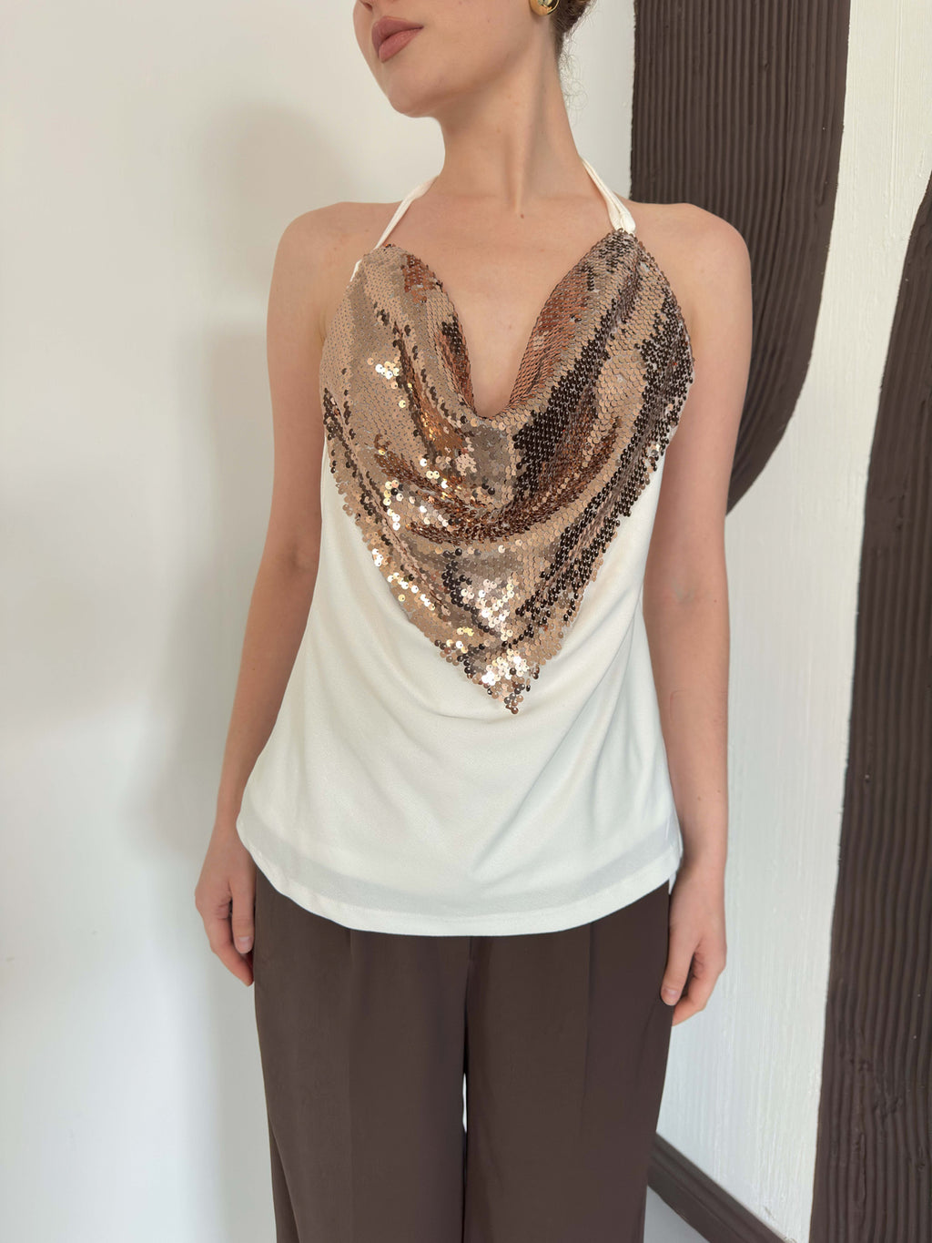 Pullu Askılı Bluz  | D3079