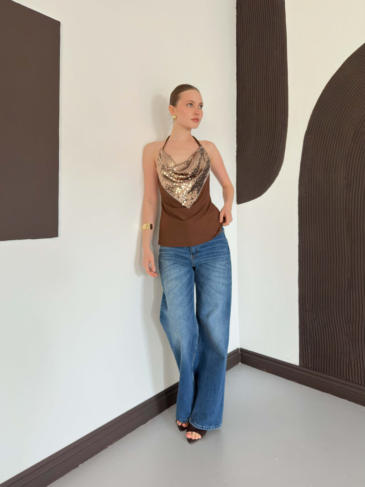 Pullu Askılı Bluz  | D3079