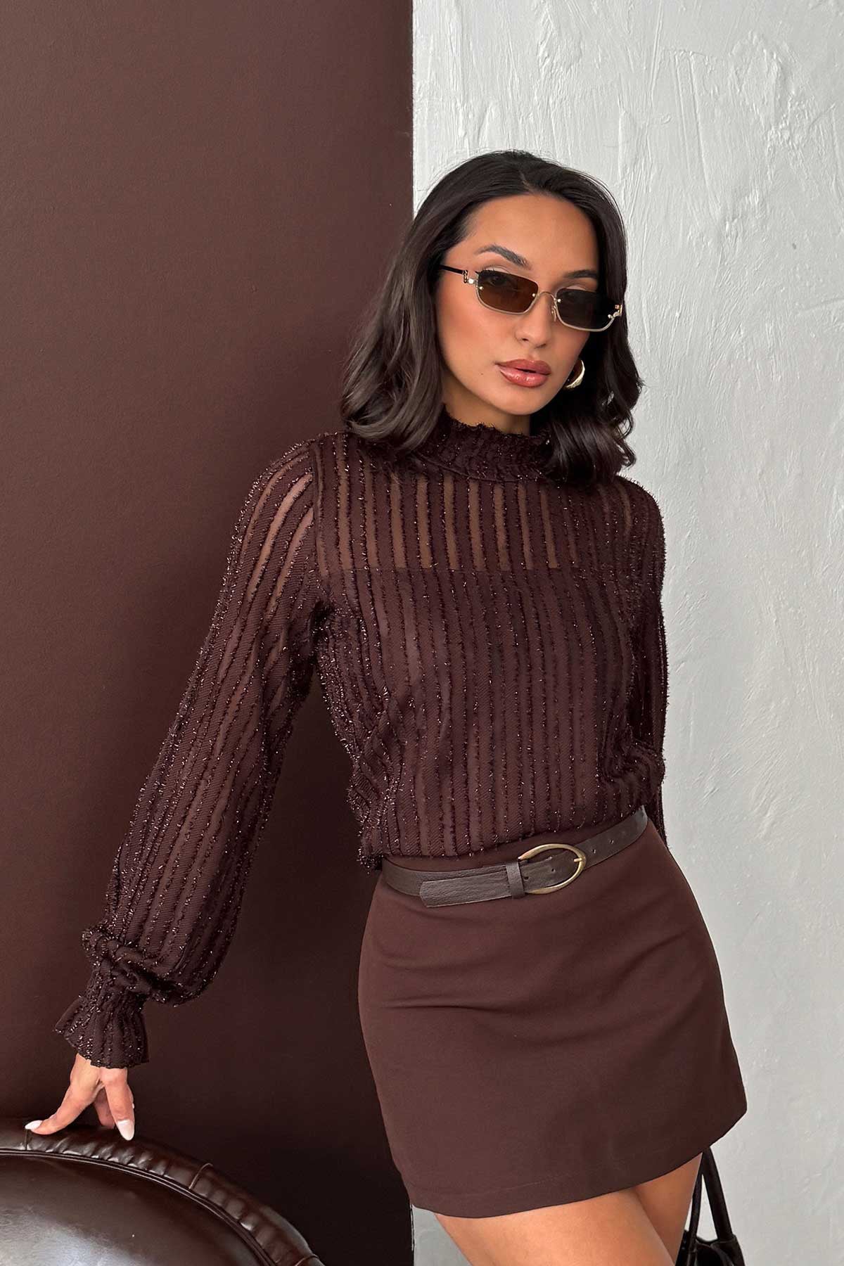 Simli Sakallı Bluz | F1852